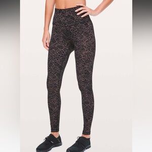 lululemon athletica Black and Pink Patterned Leggings